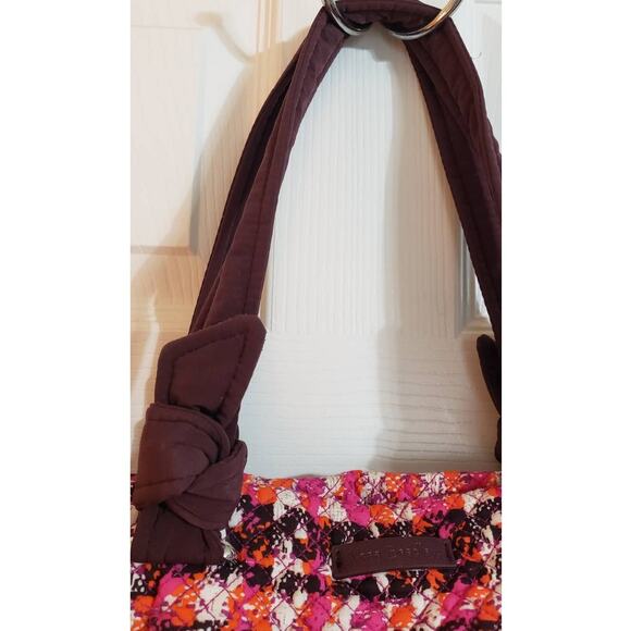 VERA BRADLEY PURSE HOUNDSTOOTH PRINT PINK ORANGE BROWN - Picture 2 of 2